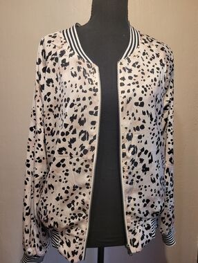 Saltwater Luxe Animal Print Bomber Jacket Medium